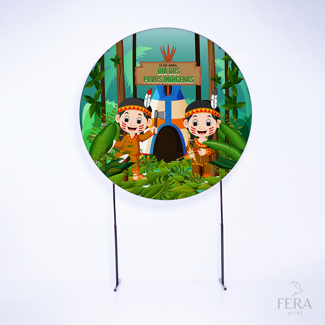 Painel Redondo Dia dos Povos Indígenas Sublimado