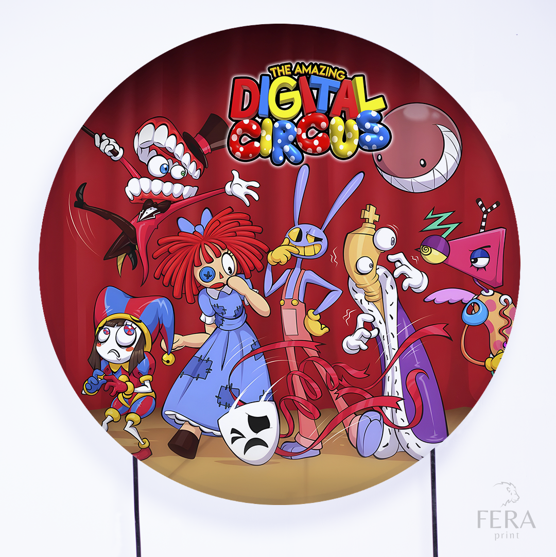 Painel Redondo Circo Azul Sublimado
