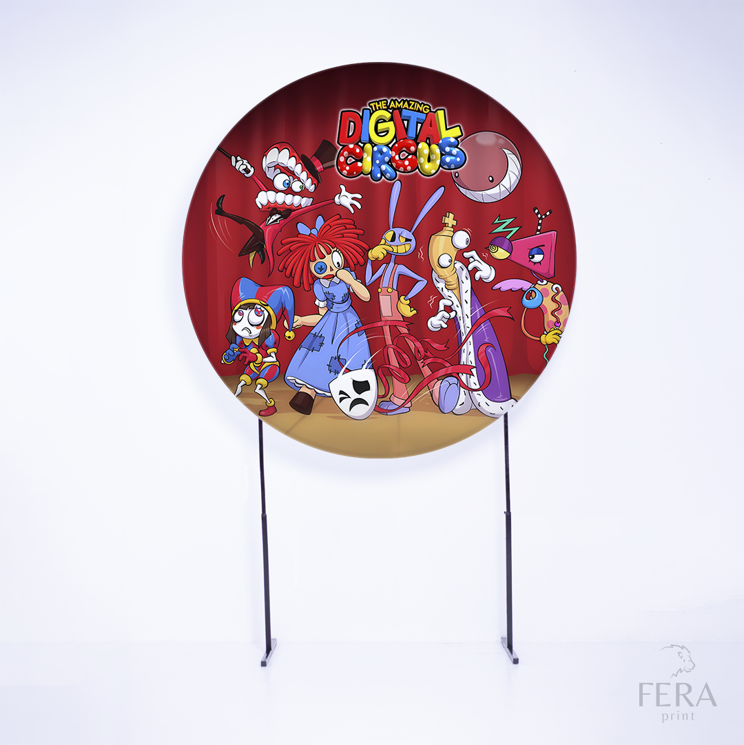 Painel Redondo Circo Azul Sublimado