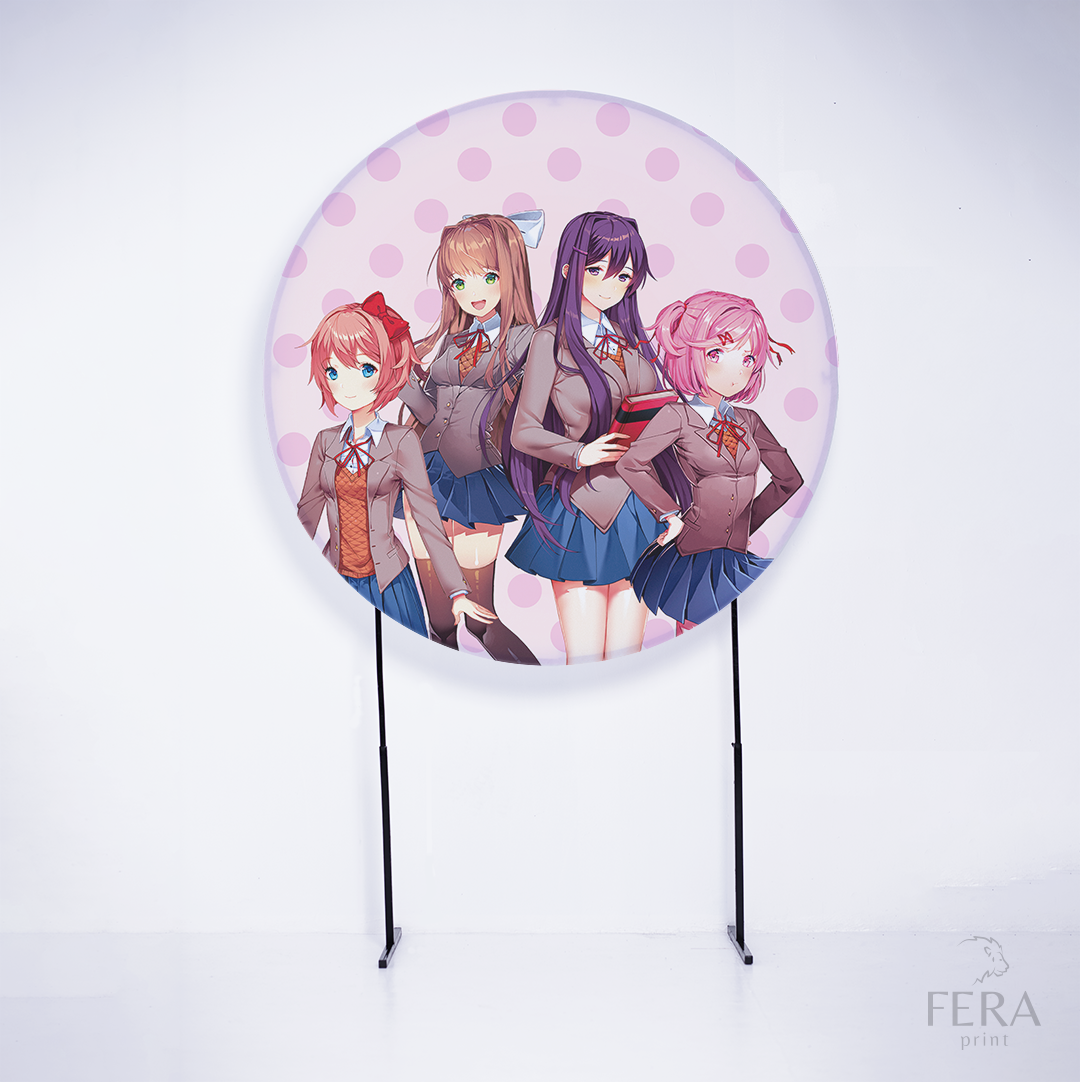 Painel Redondo Doki Rosa Sublimado