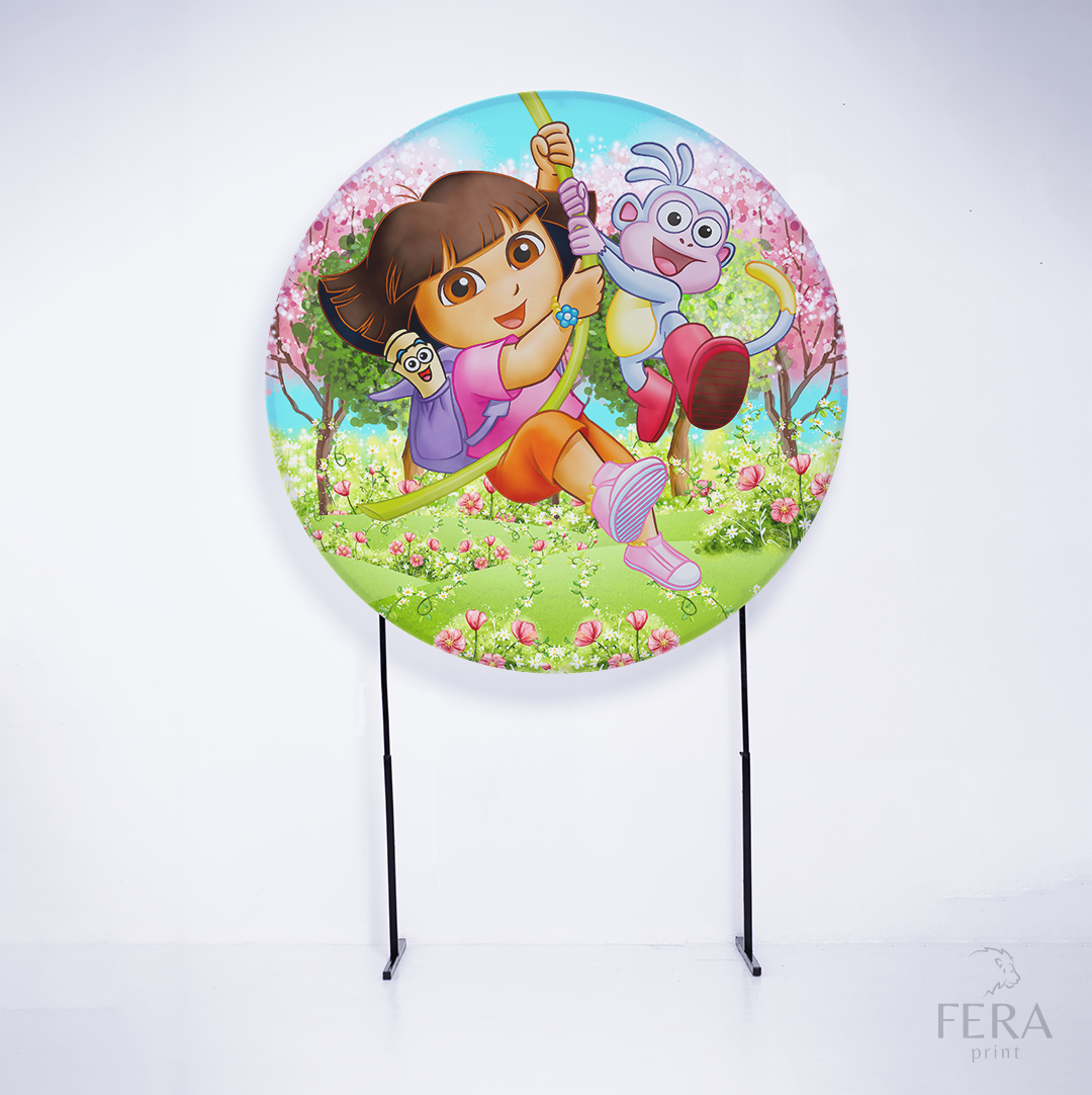 Painel Redondo Menina Aventureira Sublimado