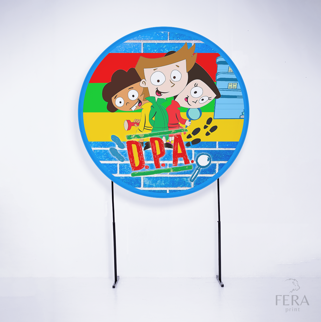 Painel Redondo Prédio Azul Kid Sublimado