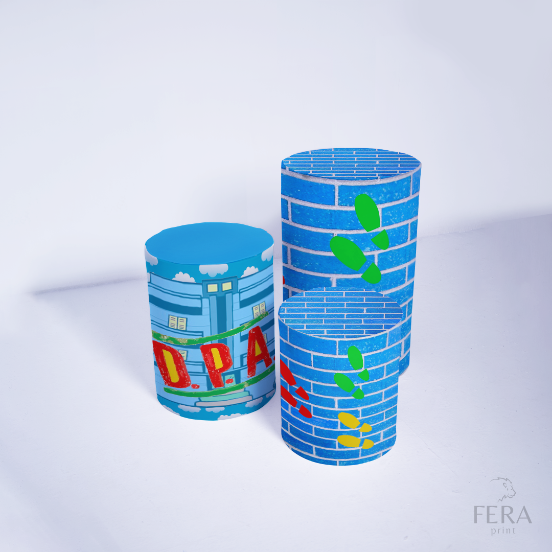 Trio Capa Cilindro Prédio Azul c/ Elástico