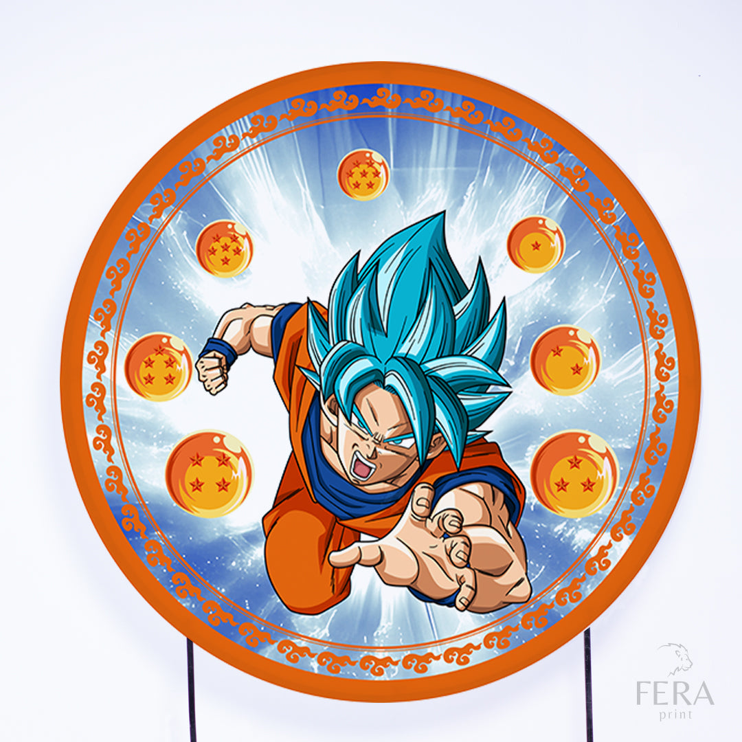 Painel Redondo Dragon Z Azul Sublimado