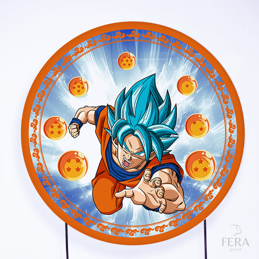 Painel Redondo Dragon Z Azul Sublimado
