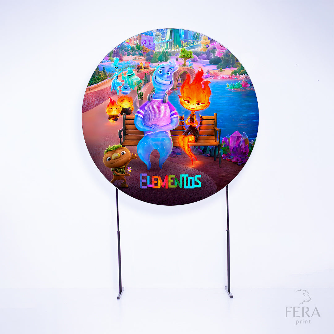 Painel Redondo Filme de Elemento Sublimado