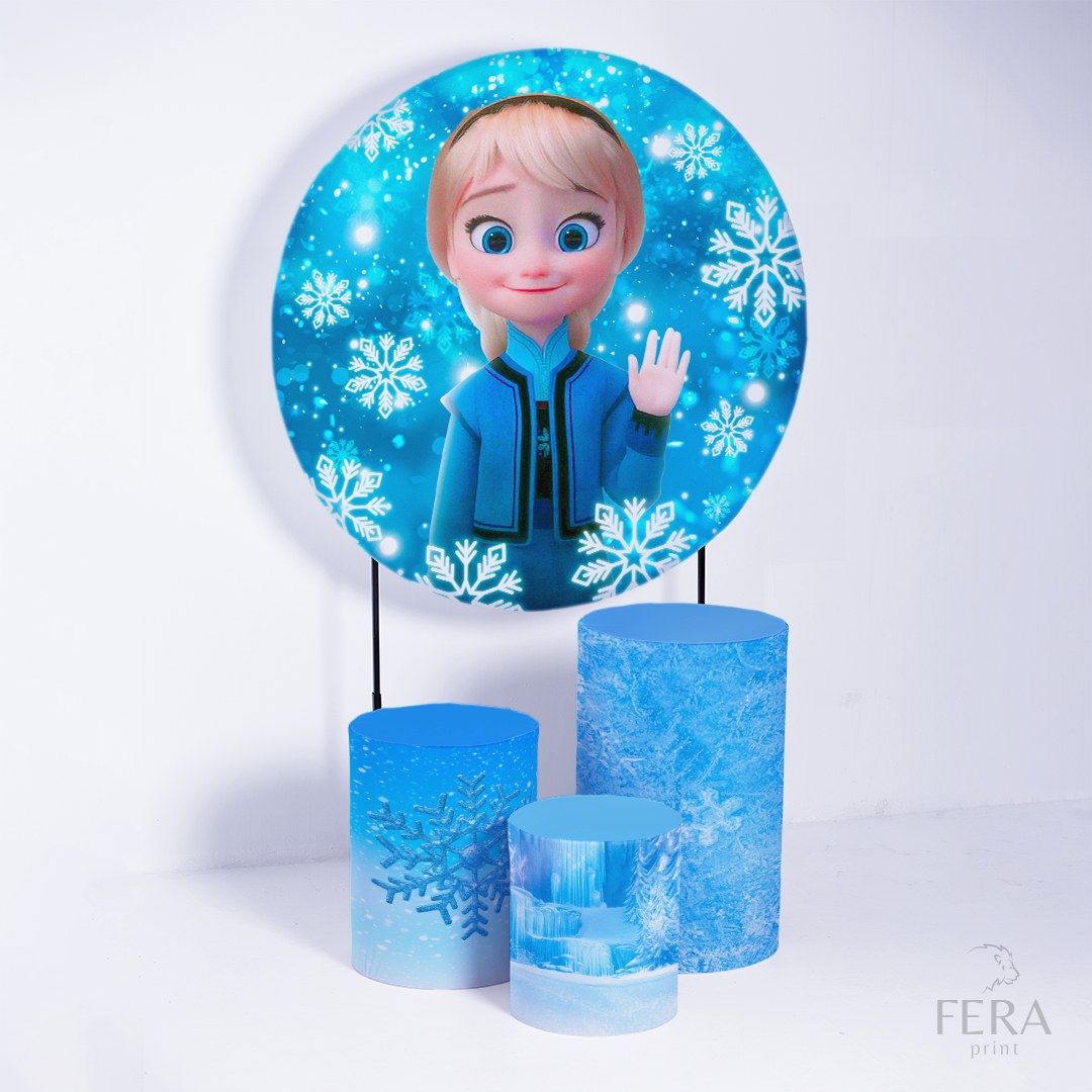 Kit Capa Cilindros + Capa Painel Princesa do Gelo Baby Sublimado