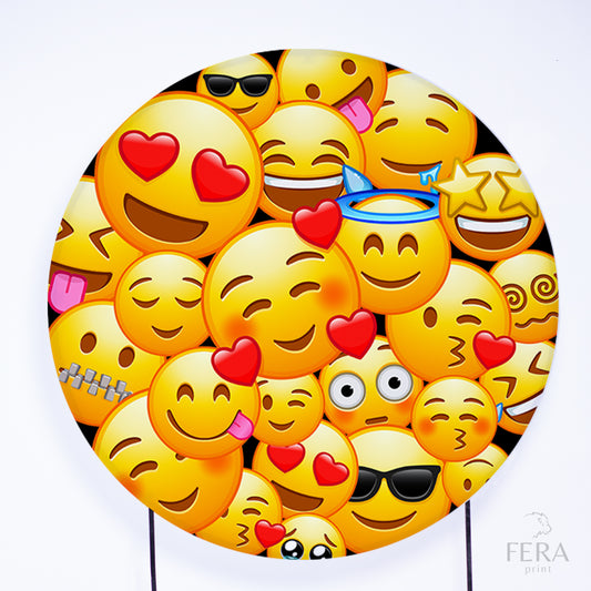 Painel Redondo Emoji Sublimado