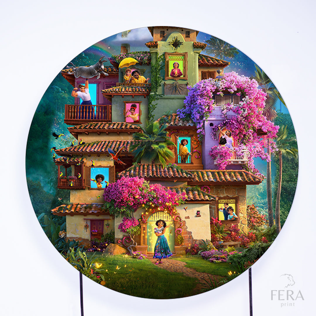 Painel Redondo Família Encantada Casita Sublimado