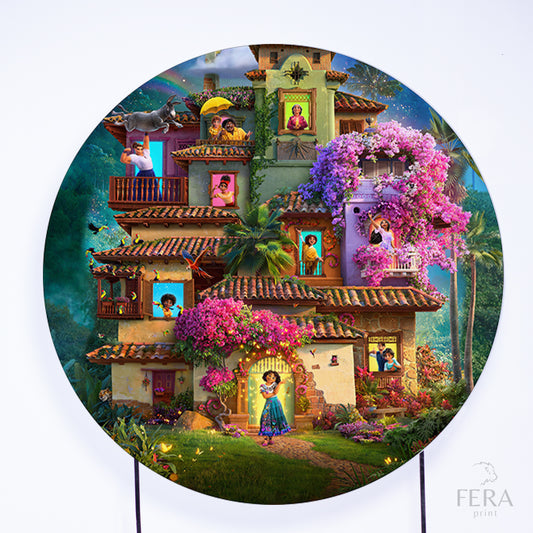 Painel Redondo Família Encantada Casita Sublimado