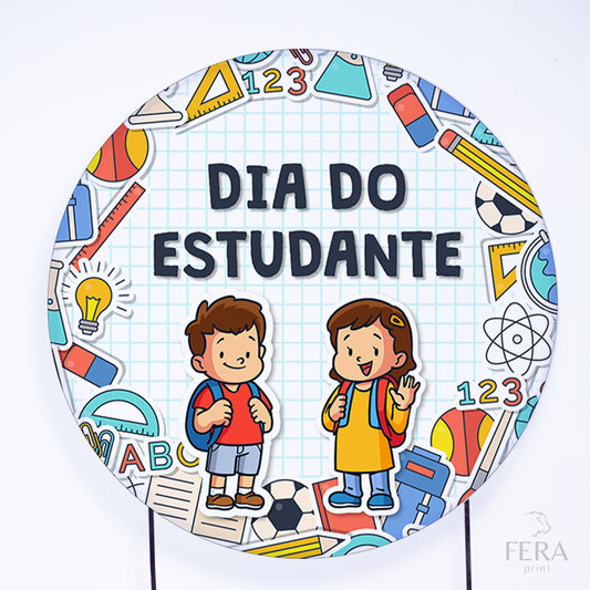 Painel Redondo Dia do Estudante Sublimado