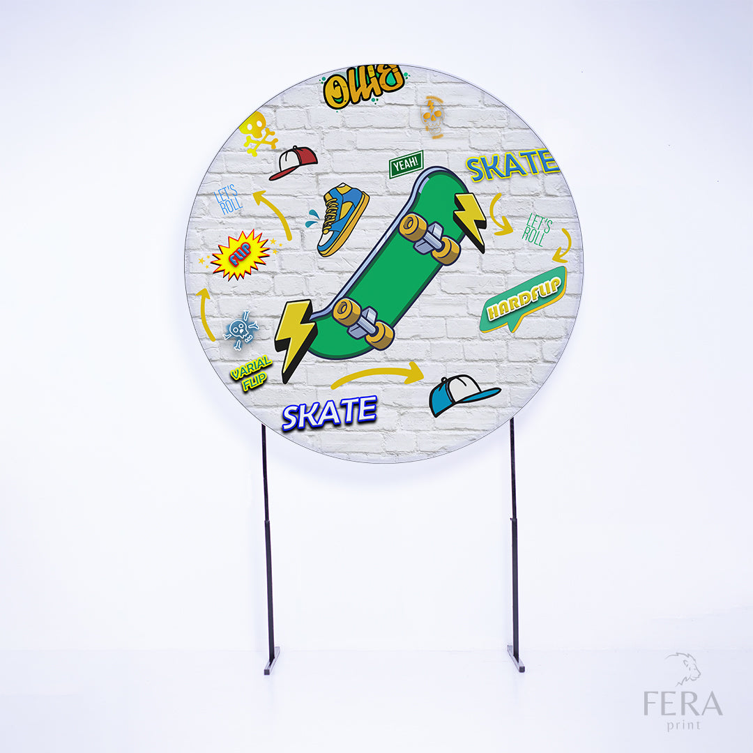 Painel Redondo Skate Sublimado