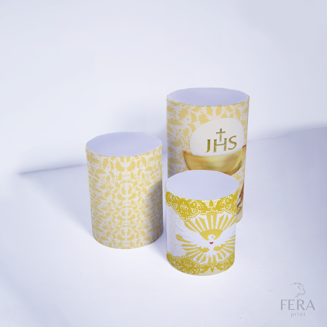 Kit Capa Cilindros + Capa Painel Eucaristia Sublimado
