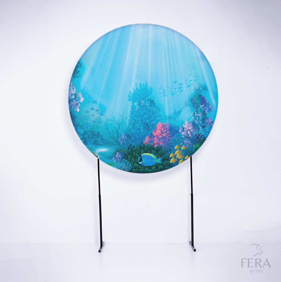 Painel Redondo Fundo do Mar Sublimado