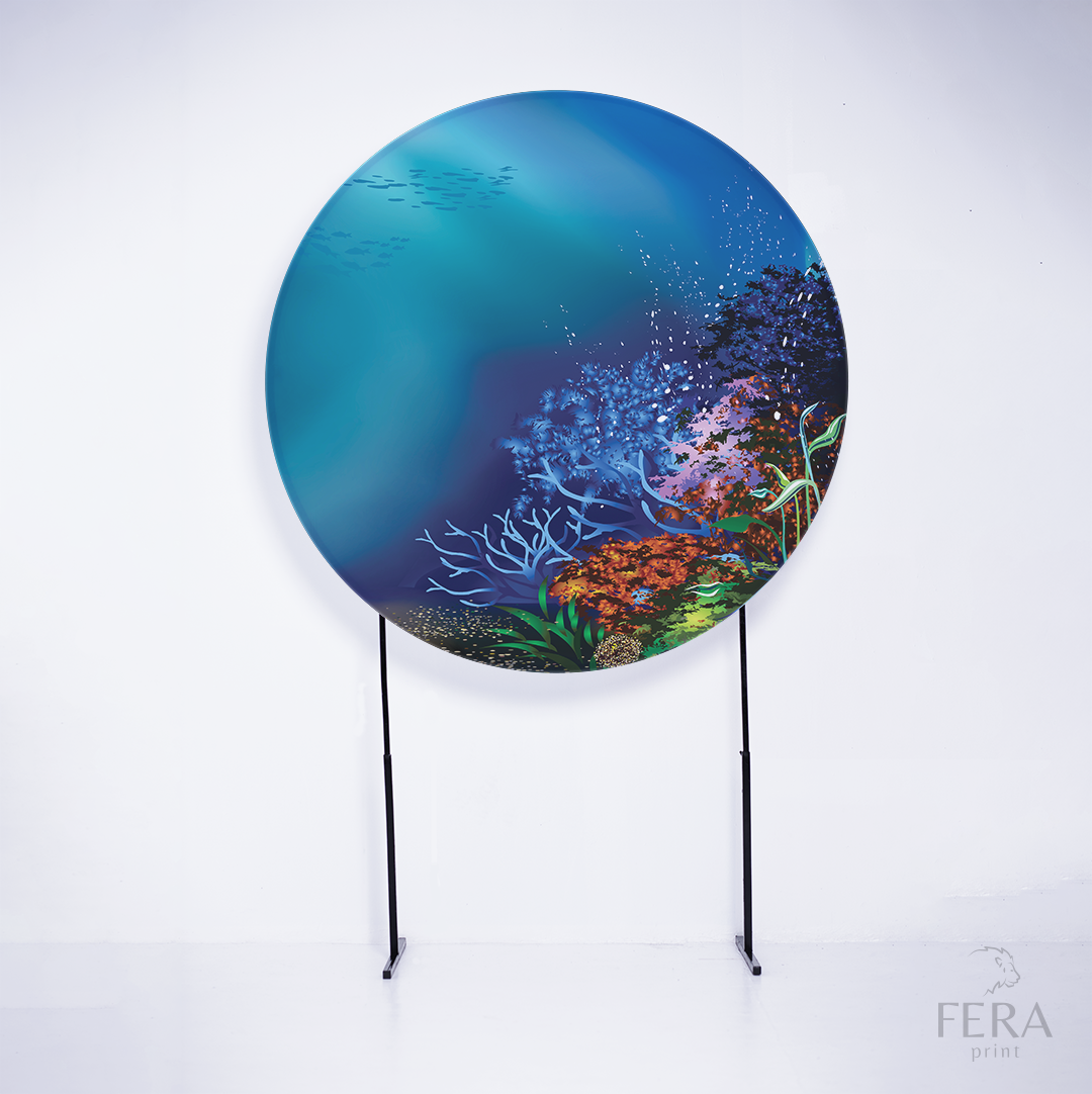 Painel Redondo Fundo do Mar Sublimado