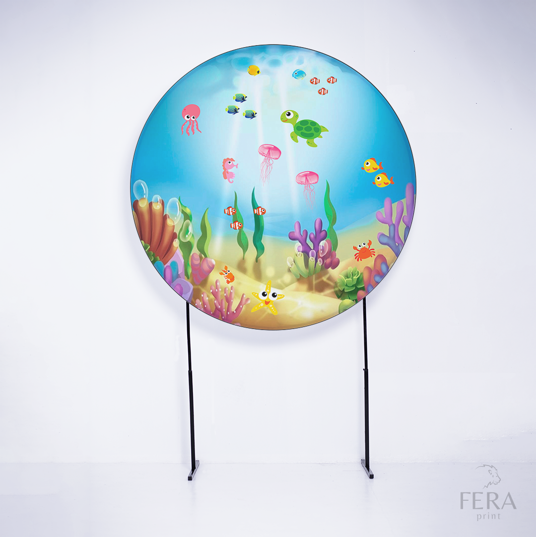 Painel Redondo Fundo do Mar Sublimado