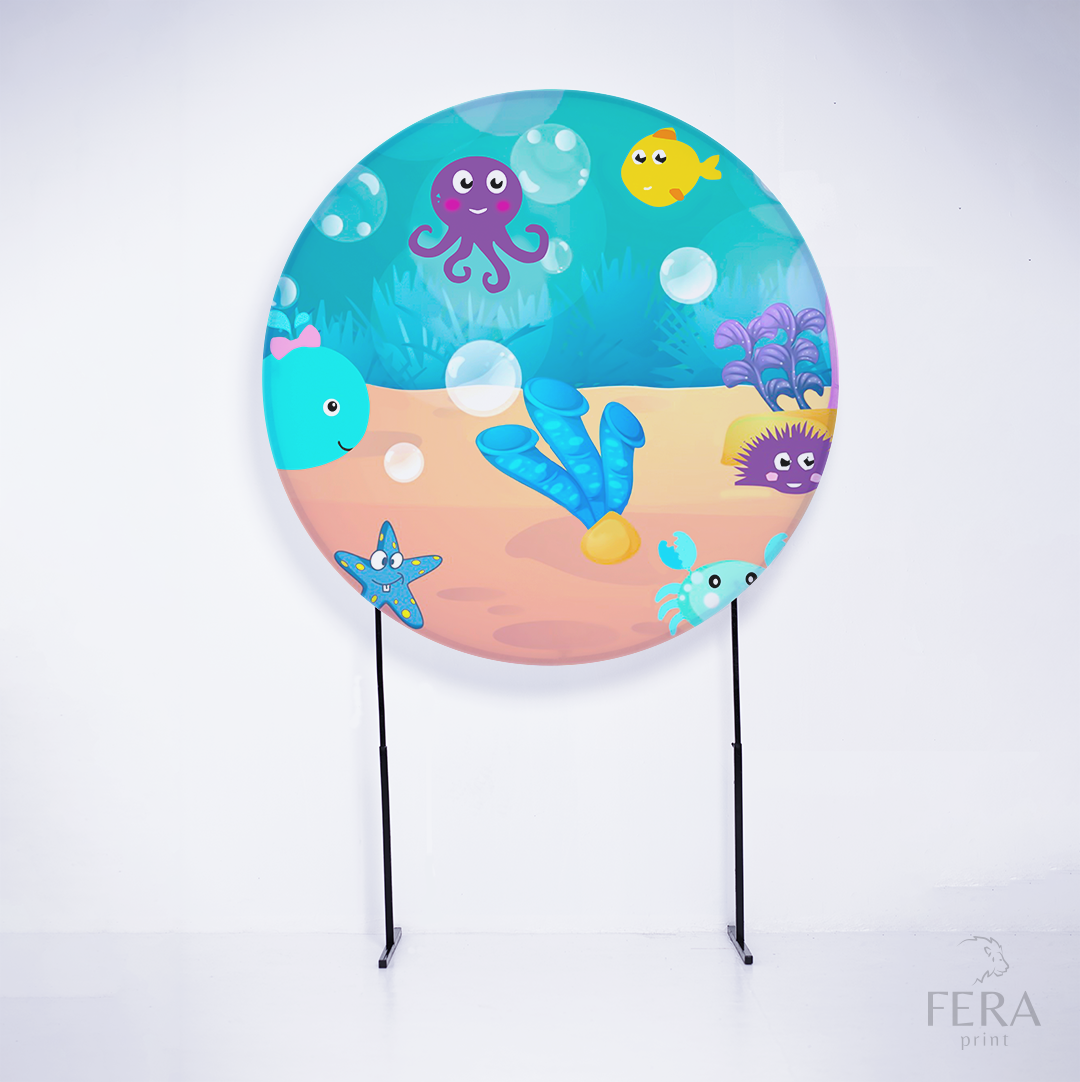 Painel Redondo Fundo do Mar Sublimado