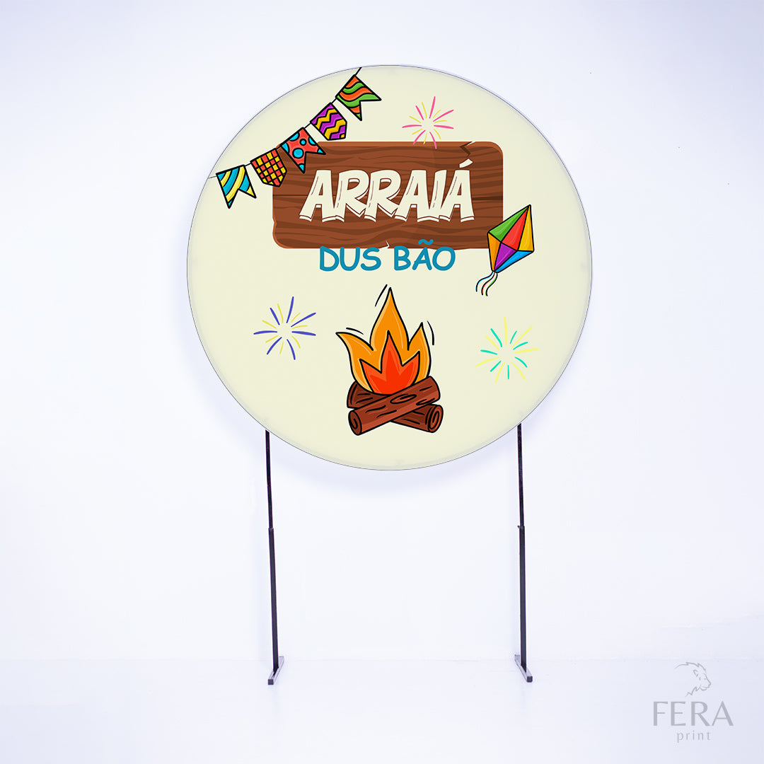 Painel Redondo Arraiá dus Bão Sublimado