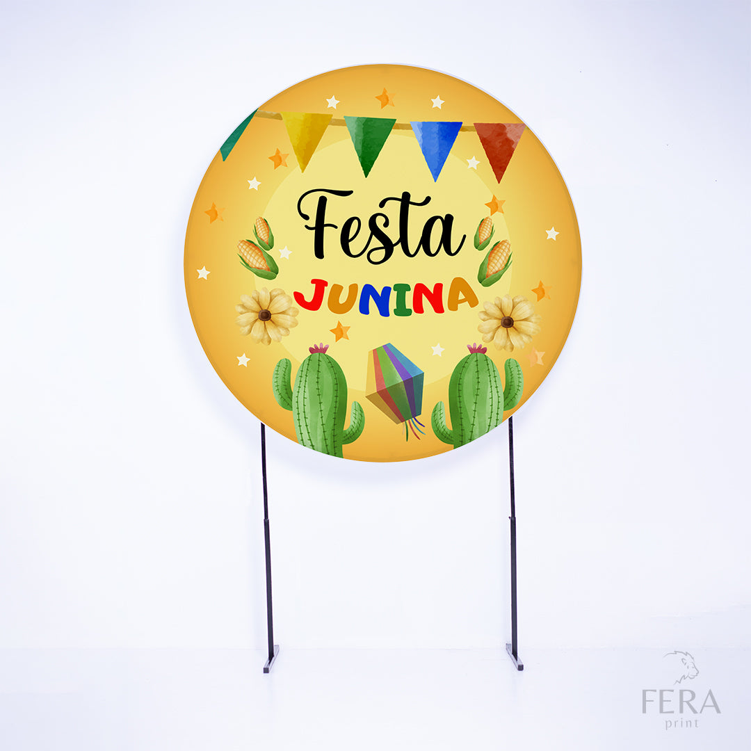 Painel Redondo Festa Junina Arraiá Sublimado