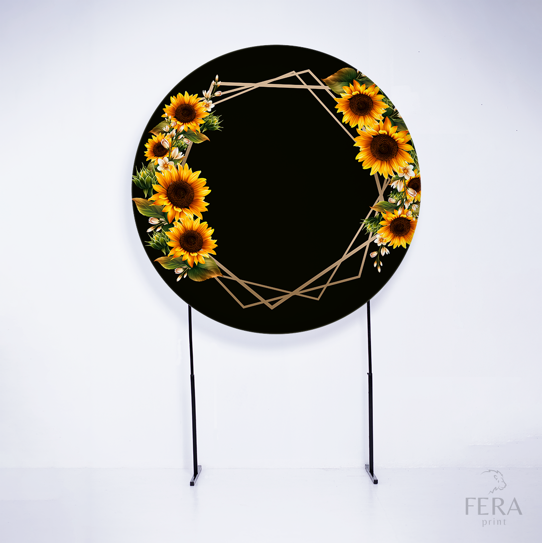 Painel Redondo Girassol Sublimado