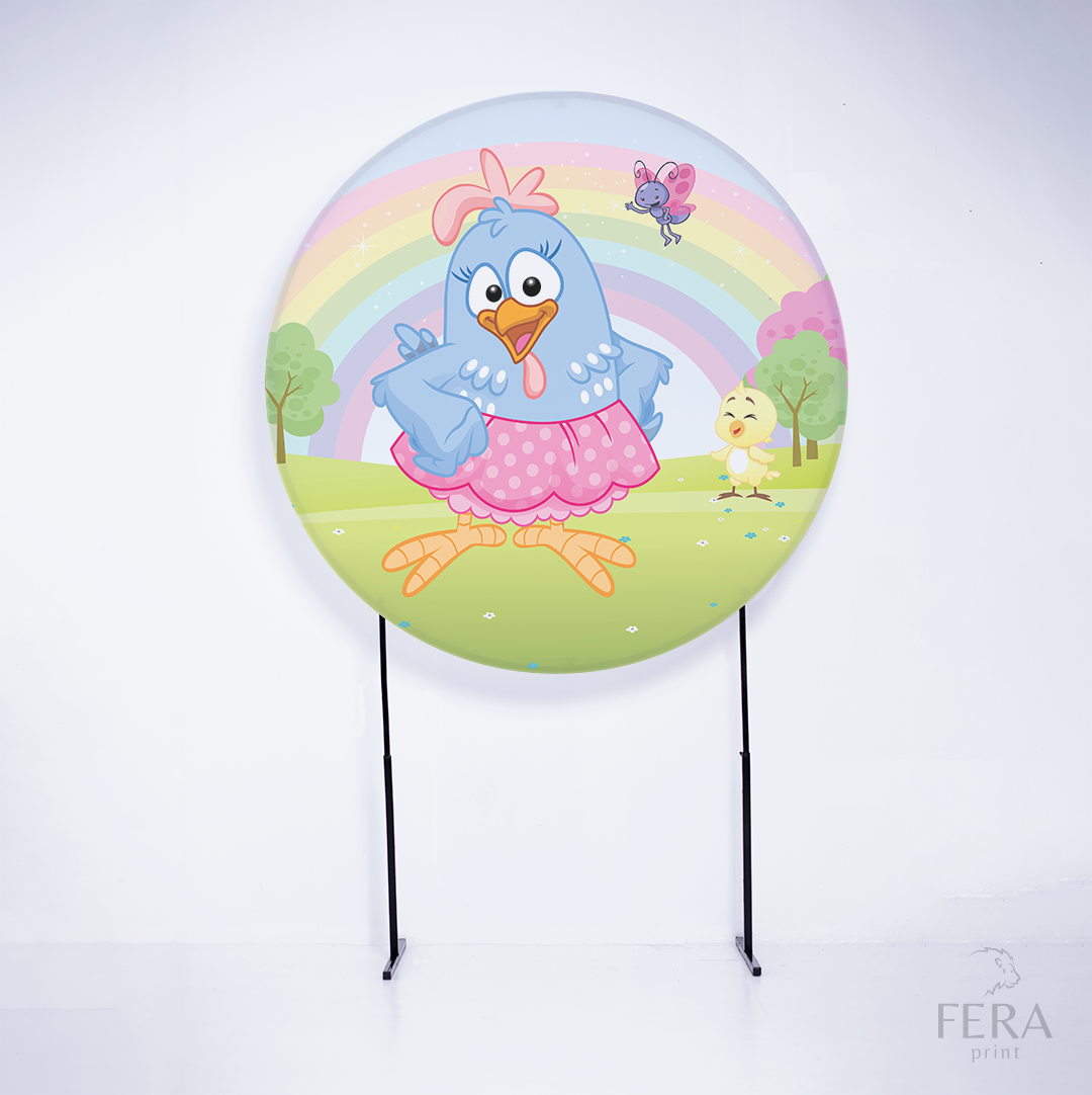 Painel Redondo Galinha Campo Sublimado