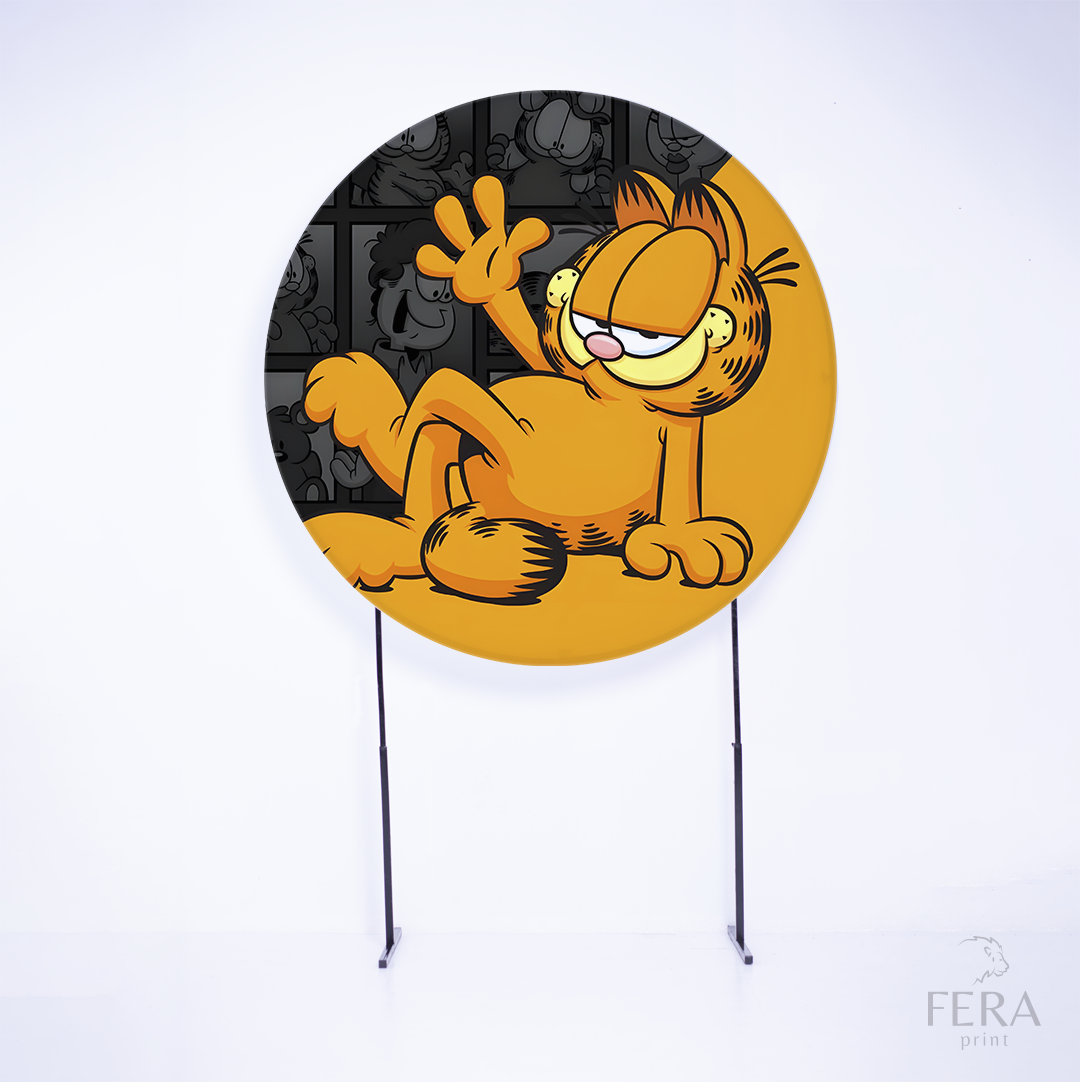 Painel Redondo Gato Preguiça Sublimado