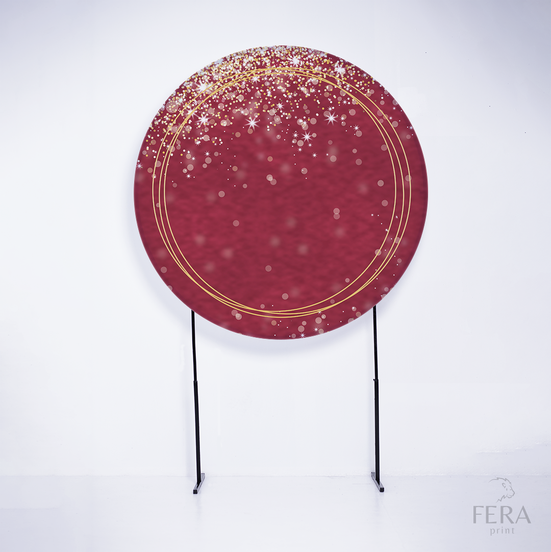 Painel Redondo Glitter Bordô Sublimado