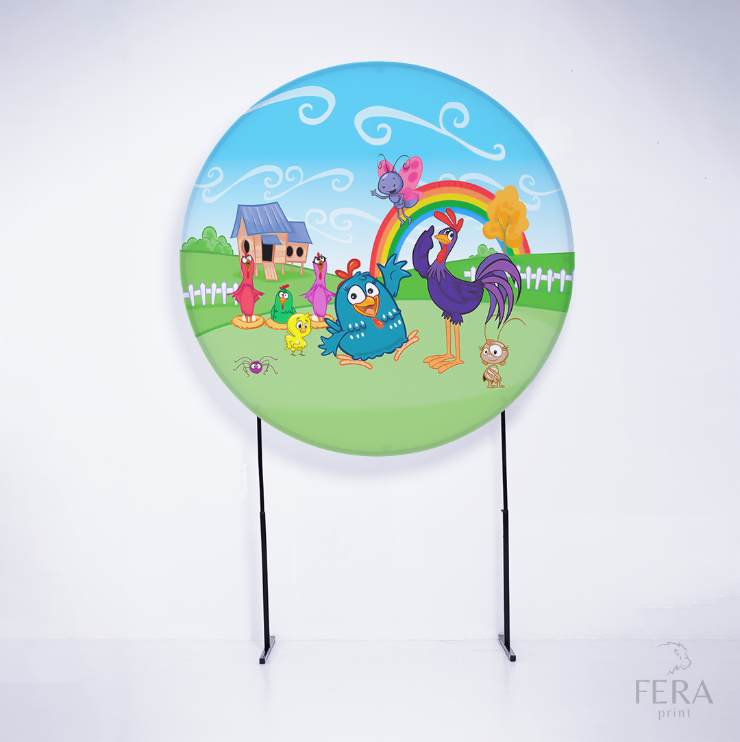 Painel Redondo Galinha Campo Sublimado