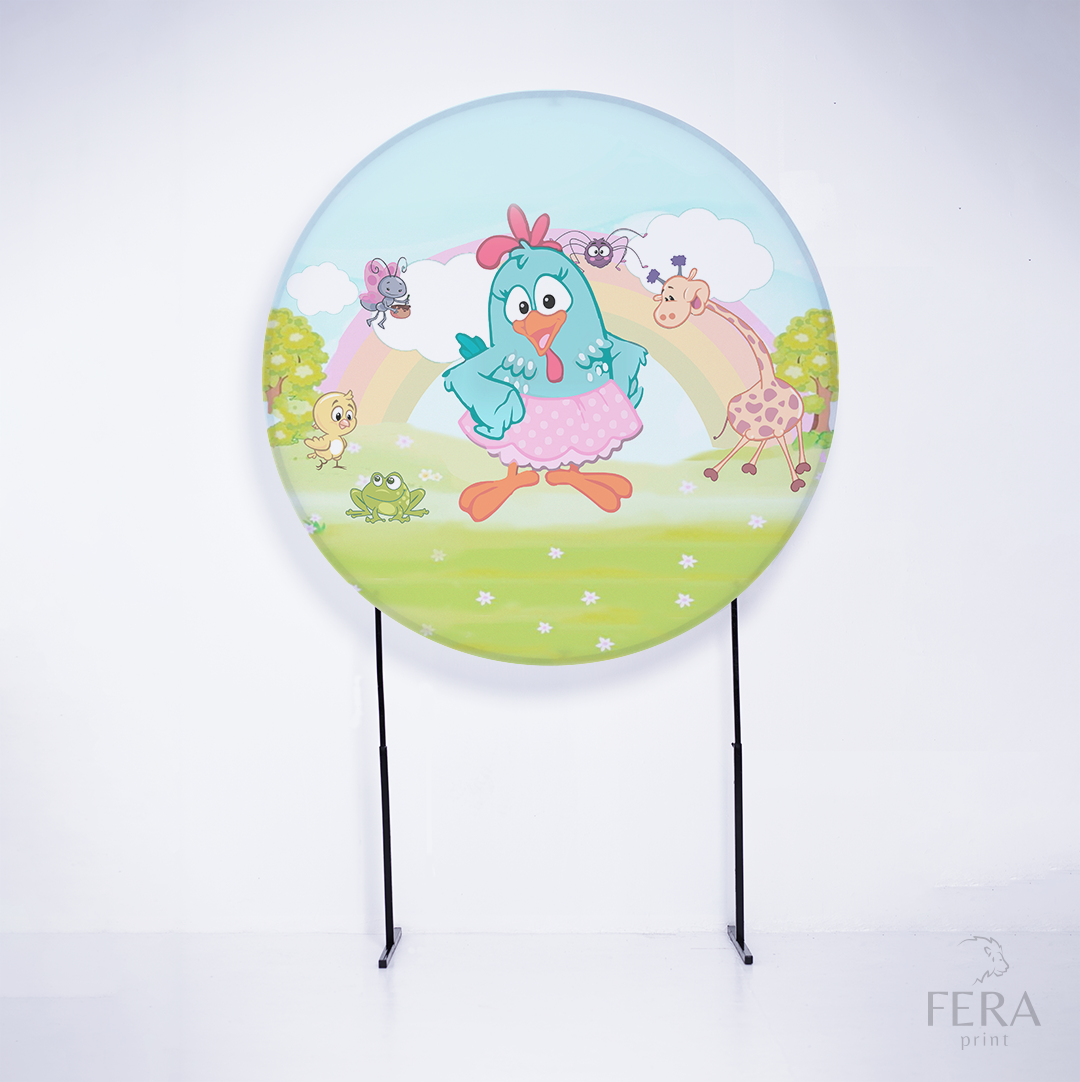 Painel Redondo Galinha Campo Sublimado