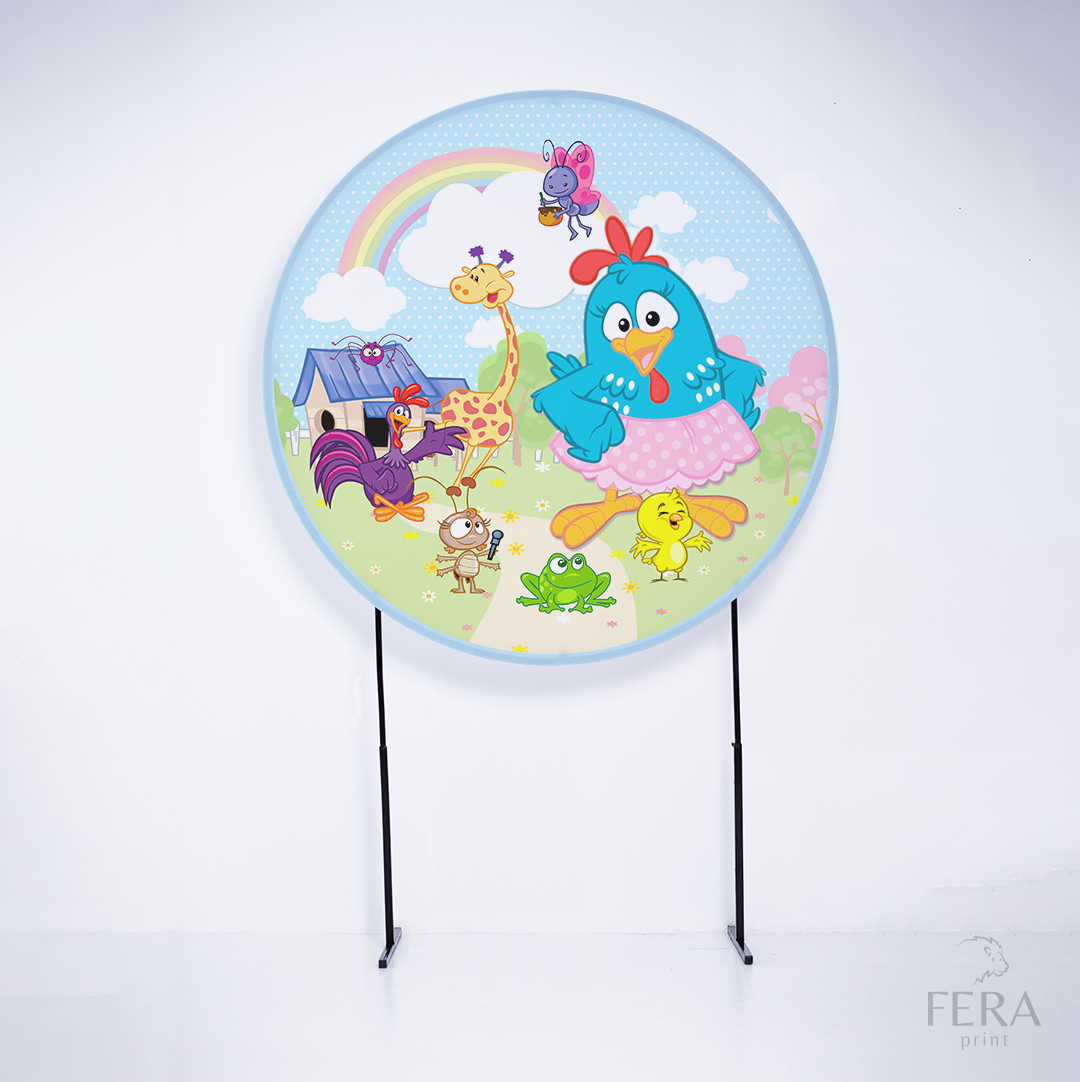 Painel Redondo Galinha Campo Sublimado