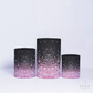 Trio Capa Cilindro Glitter Preto e Rosa c/ Elástico