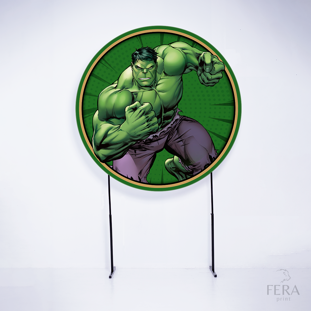 Painel Redondo Herói Verde Quadrinhos Sublimado