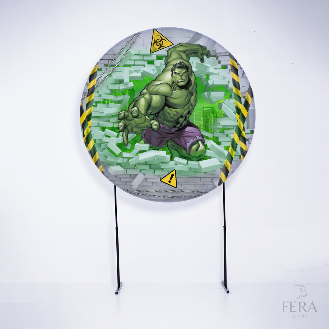 Painel Redondo Herói Verde Quadrinhos Sublimado
