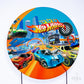 Painel Redondo Carrinhos Chamas Sublimado