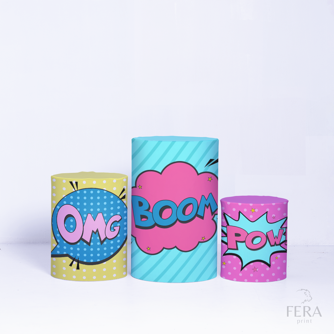 Kit Capa Cilindros + Capa Painel Heróis Rosa Sublimado