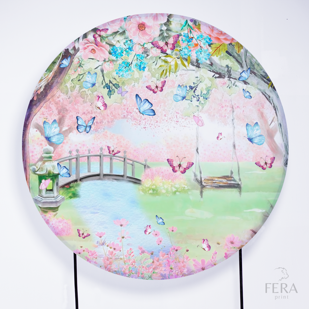 Painel Redondo Jardim Encantado Sublimado
