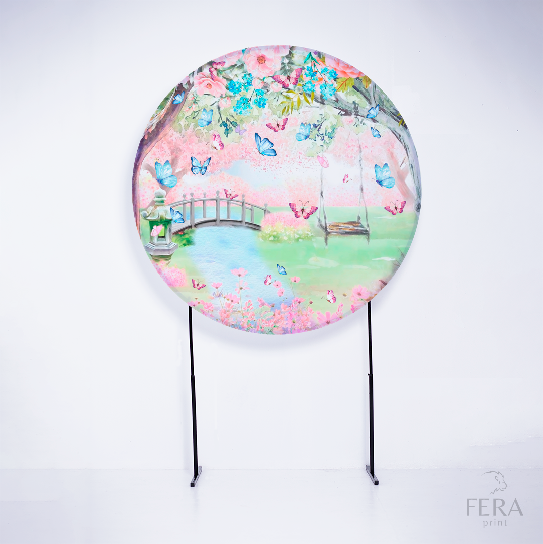 Painel Redondo Jardim Encantado Sublimado