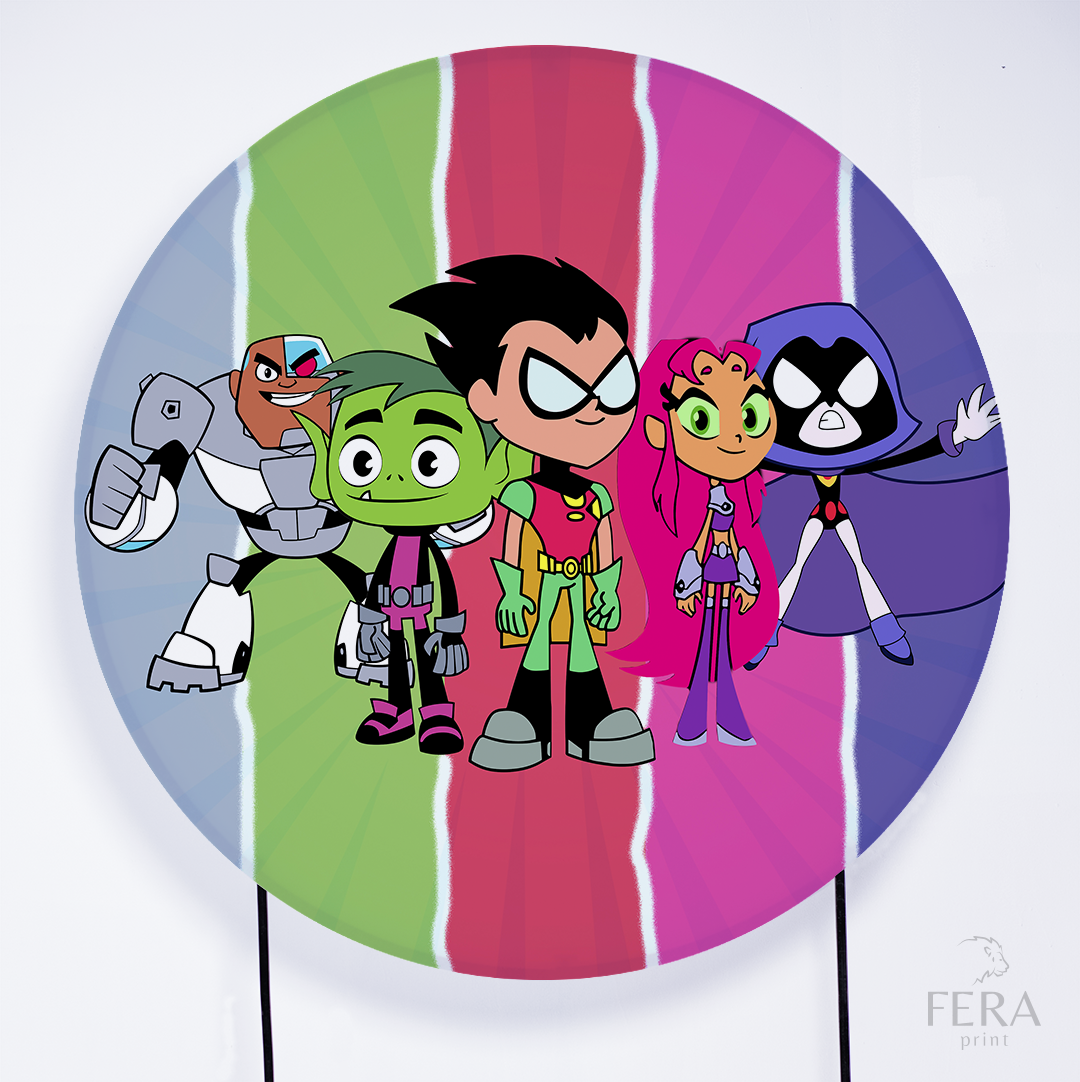 Painel Redondo Heróis Titans Sublimado