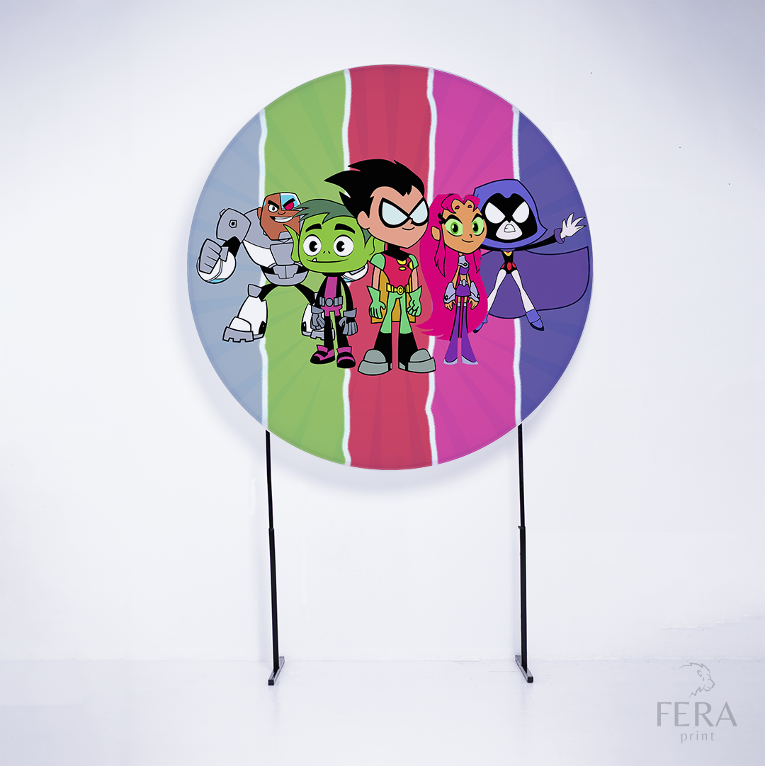 Painel Redondo Heróis Titans Sublimado