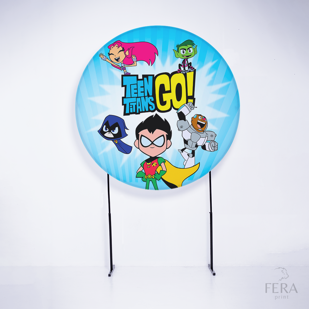 Painel Redondo Heróis Titans Sublimado