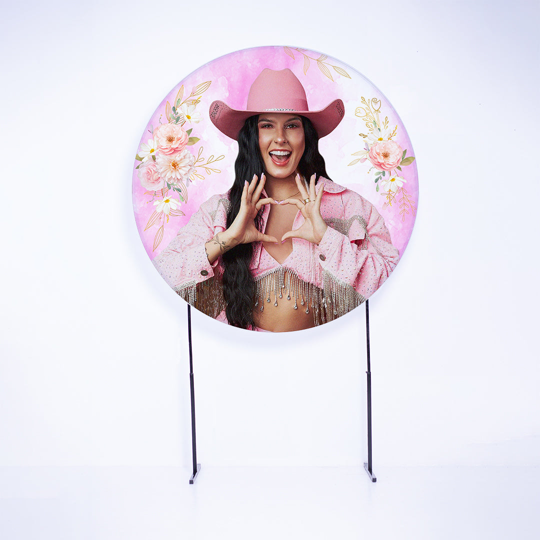 Painel Redondo Cantora Sertanejo Sublimado