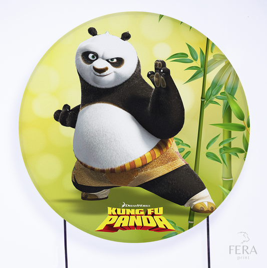 Painel Redondo Panda Lutador Sublimado