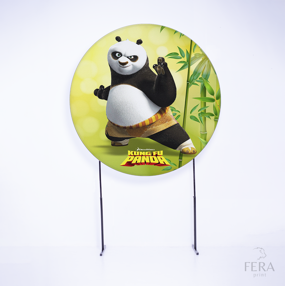 Painel Redondo Panda Lutador Sublimado