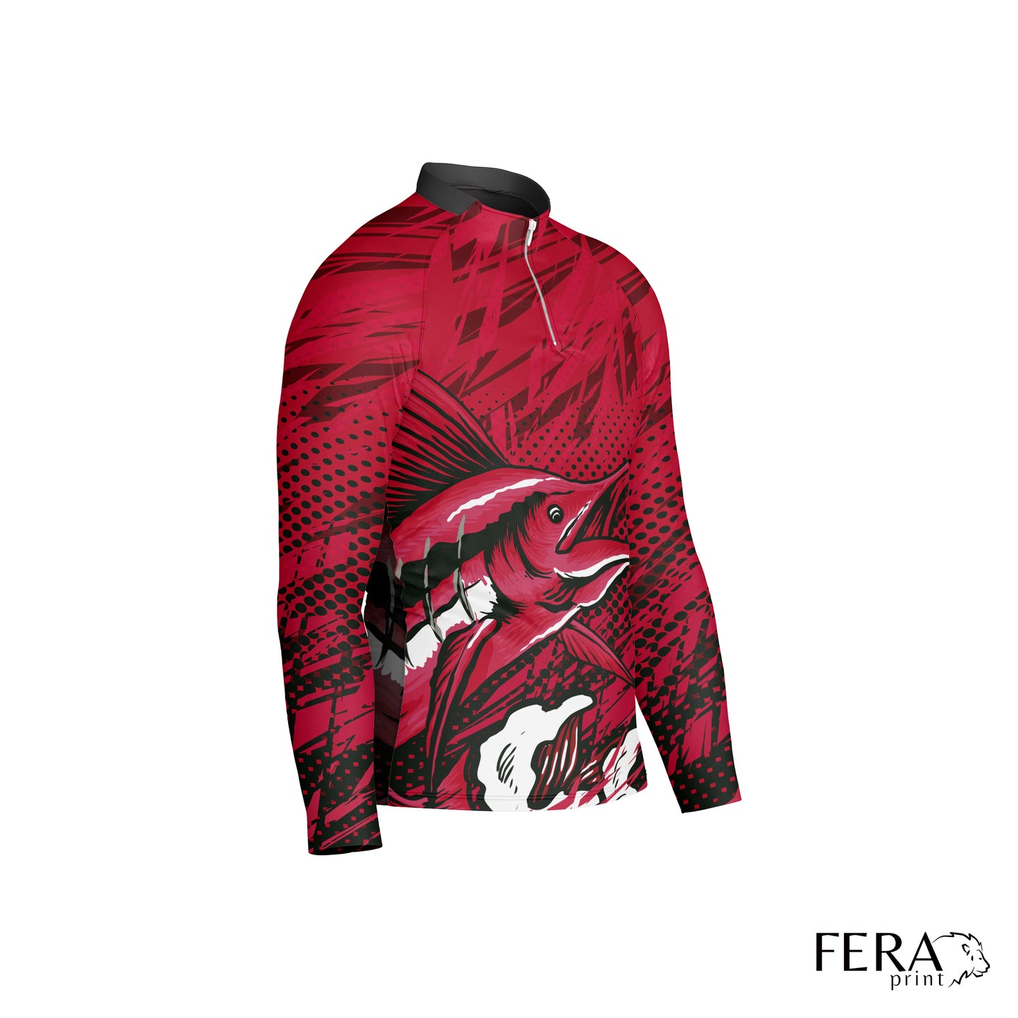 Camiseta de Pesca Manga Longa com Zíper