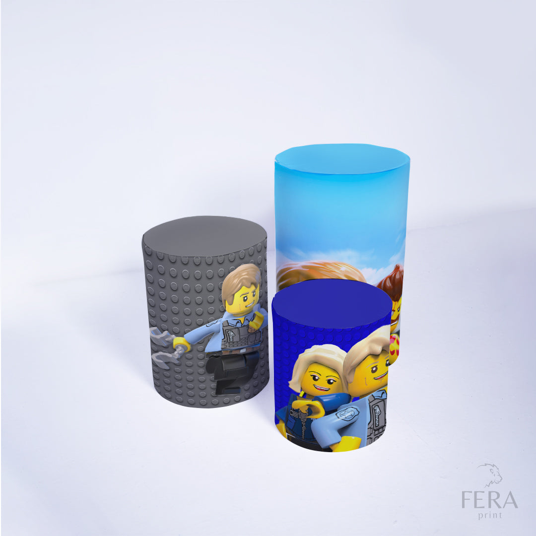 Trio Capa Cilindro Lego c/ Elástico
