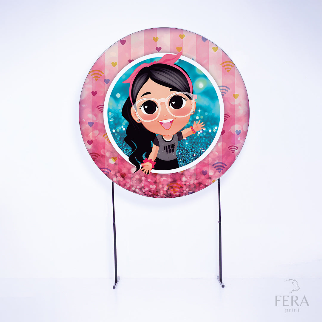 Painel Redondo Youtuber Menina Sublimado