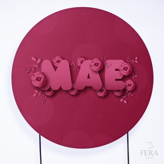 Painel Redondo Dia das Mães Rosa Sublimado