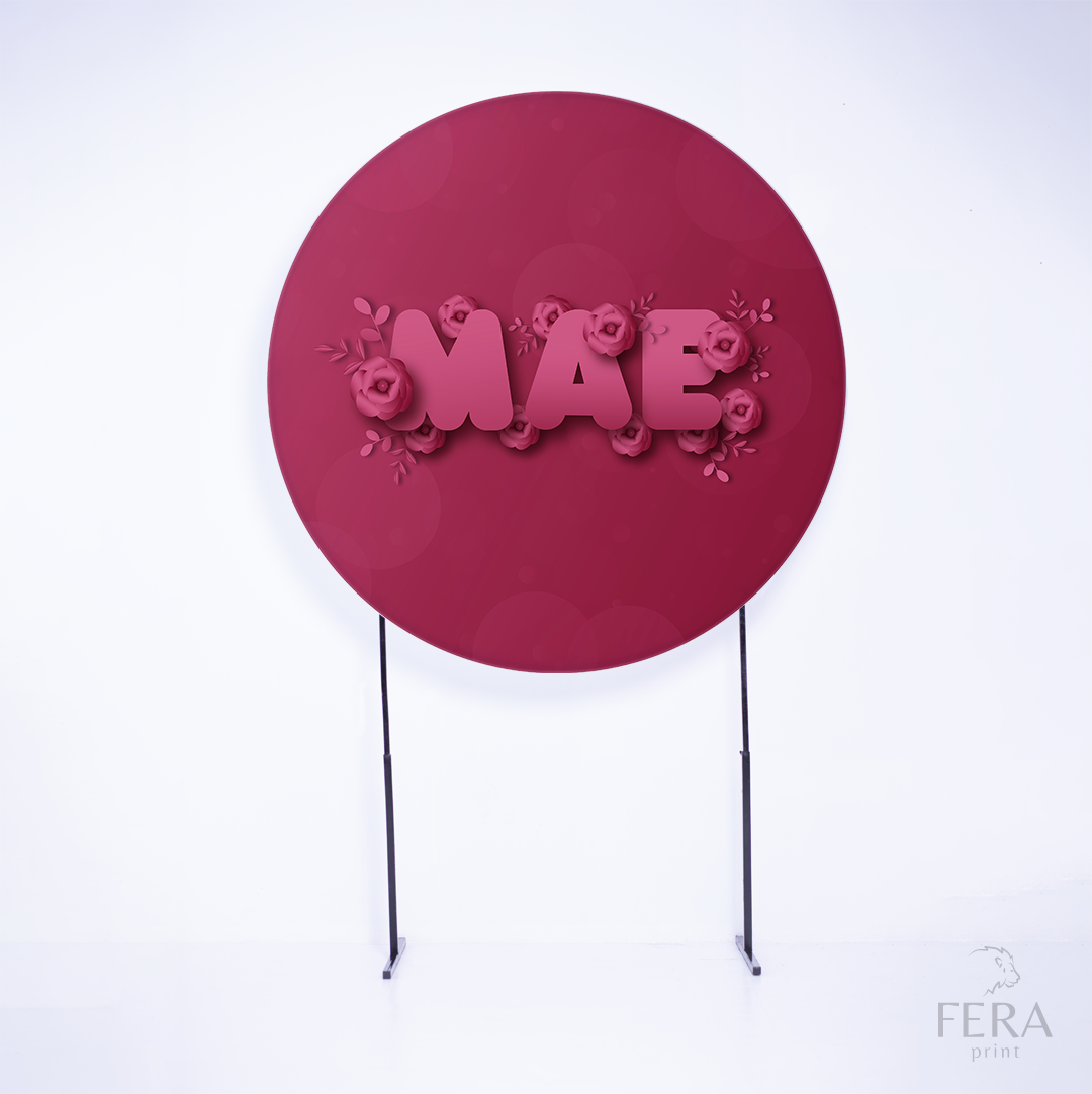 Painel Redondo Dia das Mães Rosa Sublimado