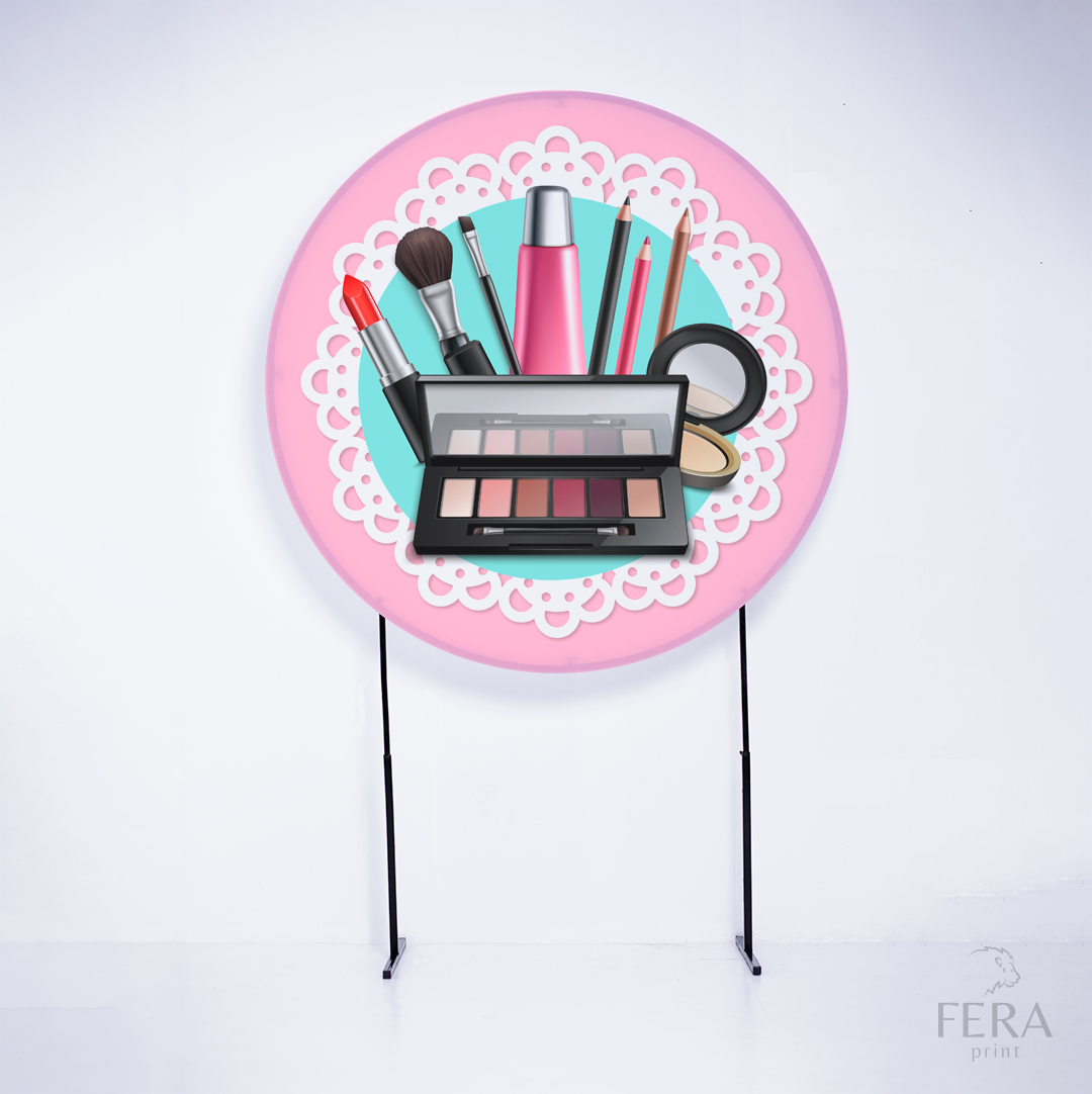Painel Redondo Maquiagem Sublimado