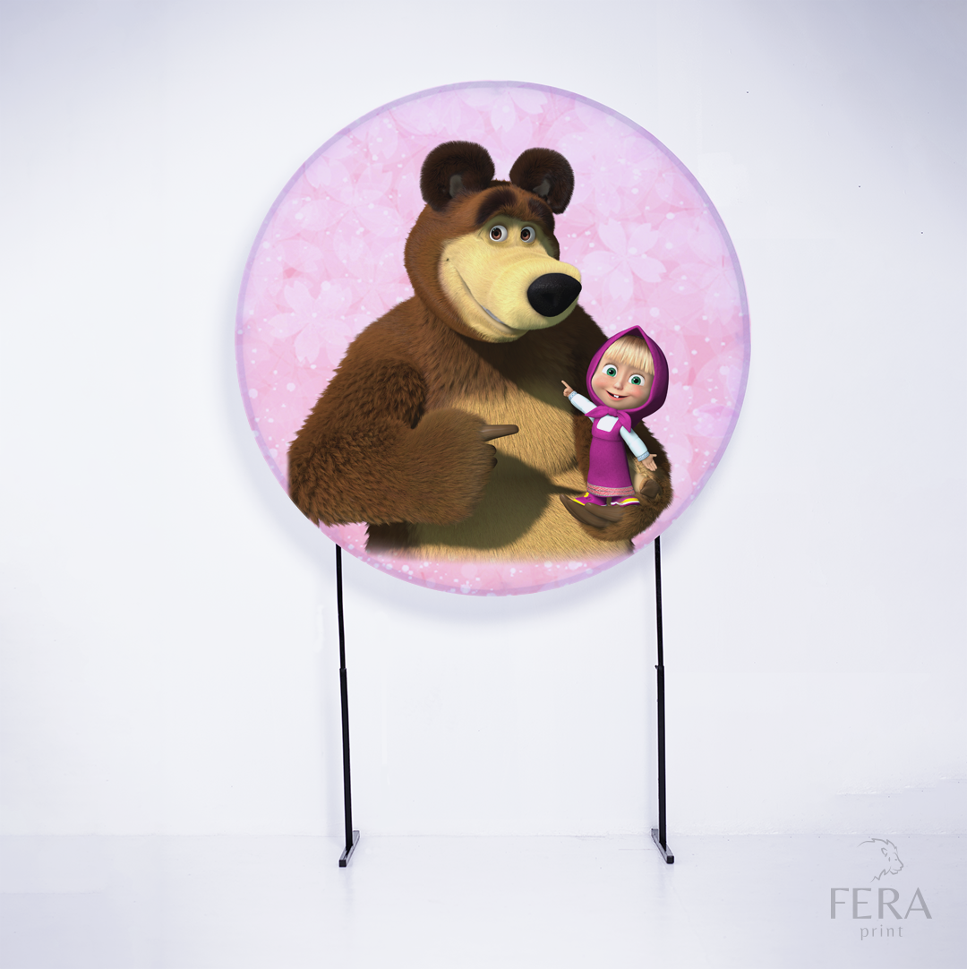 Painel Redondo Menina e o Urso Sublimado